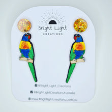 Load image into Gallery viewer, Rainbow Lorikeet Stud Dangle Earrings
