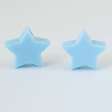 Pastel Blue Star Stud Earrings