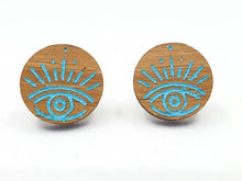 Load image into Gallery viewer, Dark Wood Mystical Mind&#39;s Eye Stud Earrings - Australian Handmade &amp; Hypoallergenic
