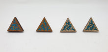 Load image into Gallery viewer, Handpainted Wooden Triangle Vine and leaf Stud Earrings - Australian Handmade &amp; Hypoallergenic
